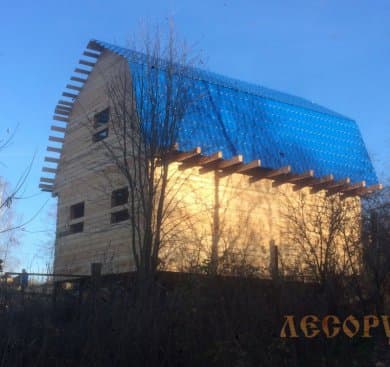 Строительство дома из бруса в Дмитровском р-не МО, осень 2019 г