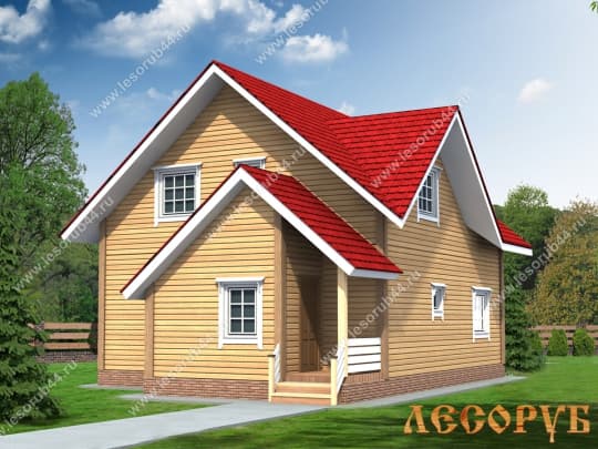 Проект деревянного дома 8x9